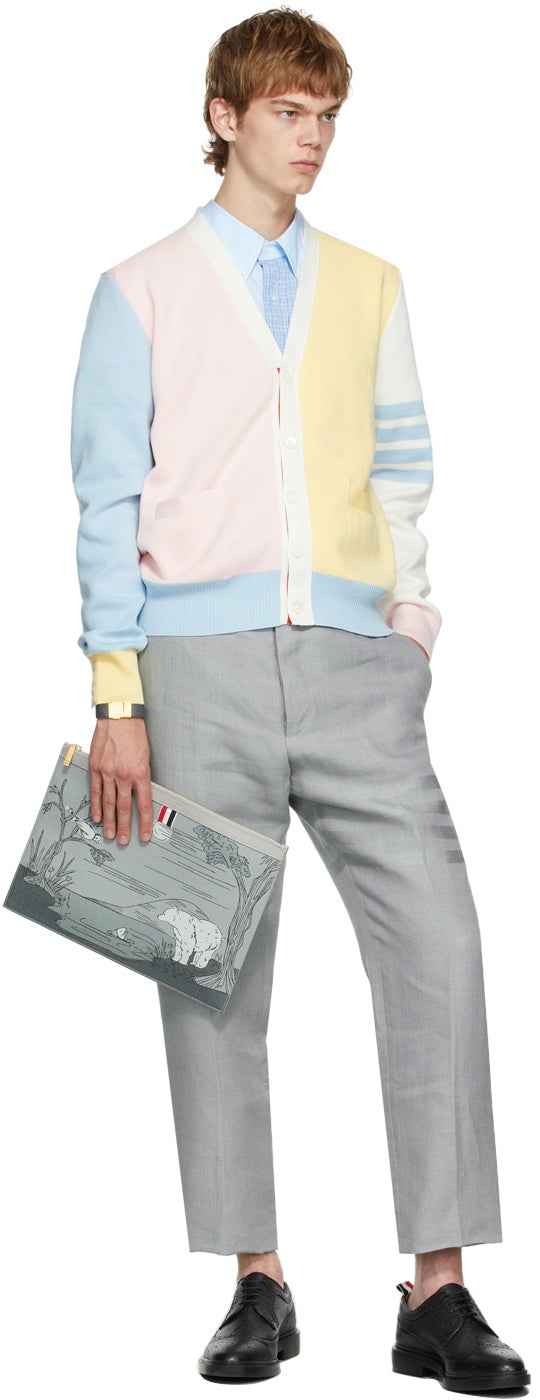 Thom Browne Blue Funmix Hairline Check Short Sleeve Shirt