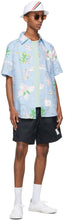 Thom Browne Blue Graphic Print Straight-Fit Short Sleeve Shirt