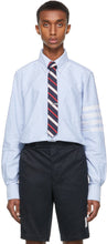 Thom Browne Blue Straight-Fit 4-Bar Shirt - Thom Browne Brown Fit Kirt 4-Bar Shirt - Thom Browne Blue 스트레이트 피트 4 바 셔츠