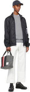 Thom Browne Grey 4-Bar Mock Neck Sweatshirt