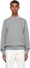 Thom Browne Grey 4-Bar Mock Neck Sweatshirt - Thom Browne Grey Sweat-shirt de 4 bar à 4 bar - Thom Browne Grey 4-Bar 모의 목 셔츠