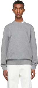 Thom Browne Grey 4-Bar Mock Neck Sweatshirt - Thom Browne Grey Sweat-shirt de 4 bar à 4 bar - Thom Browne Grey 4-Bar 모의 목 셔츠