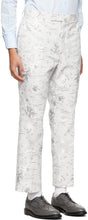 Thom Browne Grey Canvas Graphic Chino Trousers