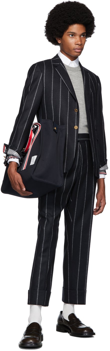 Thom Browne Grey Cashmere Classic Crewneck Sweater