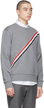 Thom Browne Grey Diagonal Stripe Sweatshirt