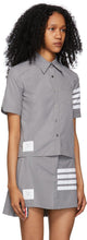 Thom Browne Grey Flyweight Tech 4-Bar Short Sleeve Shirt