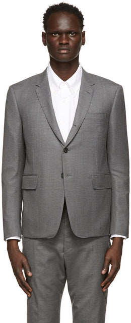 Thom Browne Grey High Armhole Sport Coat Blazer - Thom Browne Grey High Harmon Sport Manteau Blazer - Thom Browne 회색 높은 암 구멍 스포츠 코트 블레이저