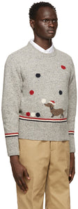 Thom Browne Grey Holiday Hector Sweater
