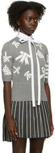 Thom Browne Grey Intarsia Ribbon 4-Bar Sweater