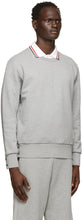 Thom Browne Grey Loopback RWB Stripe Sweatshirt