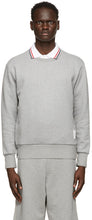 Thom Browne Grey Loopback RWB Stripe Sweatshirt - Thom Browne Grey Sweat-shirt à rayures RWB - Thom Browne 그레이 루프 백 RWB 스트라이프 스웨터