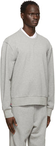 Thom Browne Grey Loopback Tipped Side Stripe Sweatshirt
