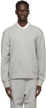 Thom Browne Grey Loopback Tipped Side Stripe Sweatshirt - Thom Browne Grey Boucle Sweat-shirt Sweat-shirt - Thom Browne 그레이 루프백은 측면 스트라이프 스웨터를 팁립니다