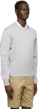 Thom Browne Grey Merino RWB Tab Relaxed-Fit Sweater
