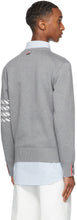 Thom Browne Grey Milano 4-Bar Stripe Crewneck Sweater