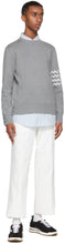 Thom Browne Grey Milano 4-Bar Stripe Crewneck Sweater