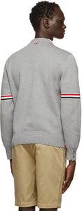 Thom Browne Grey Milano RWB Stripe Sweater