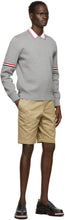 Thom Browne Grey Milano RWB Stripe Sweater