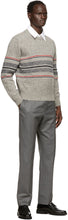 Thom Browne Grey Mohair Cricket Stripe Sweater