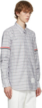 Thom Browne Grey Oxford Check Grosgrain Armband Shirt