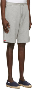 Thom Browne Grey RWB Stripe Loopback Lounge Shorts