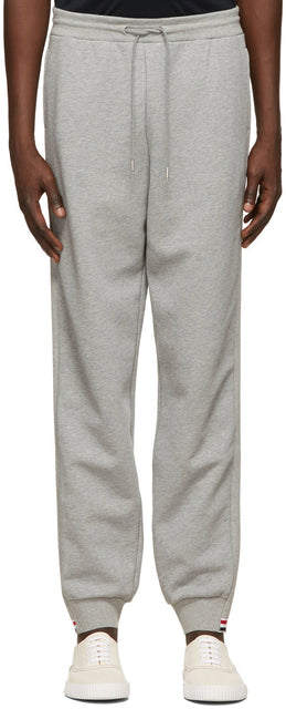 Thom Browne Grey RWB Stripe Loopback Sweatpants - Thom Browne Grey Grey Stripback Santé Pantalon de survêtement - Thom Browne 회색 RWB 스트라이프 루프백 스웨트 팬츠