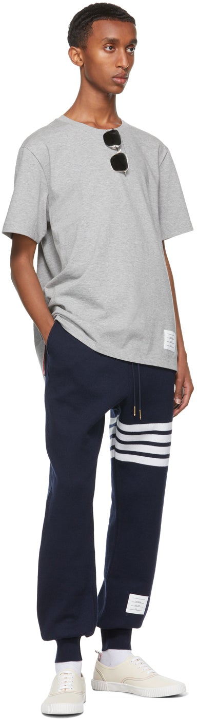 Thom Browne Grey Relaxed-Fit Side Slit T-Shirt