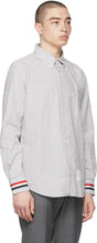 Thom Browne Grey Seersucker Stripe Classic Shirt