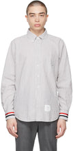 Thom Browne Grey Seersucker Stripe Classic Shirt - Thom Browne Grey Stripe Stripe Chemise classique - Thom Browne Gray Seersucker Stripe Classic Shirt.