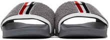 Thom Browne Grey Terry Cloth Pool Slides