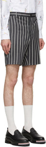 Thom Browne Grey Wool Striped Shorts