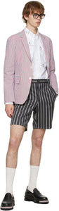 Thom Browne Grey Wool Striped Shorts