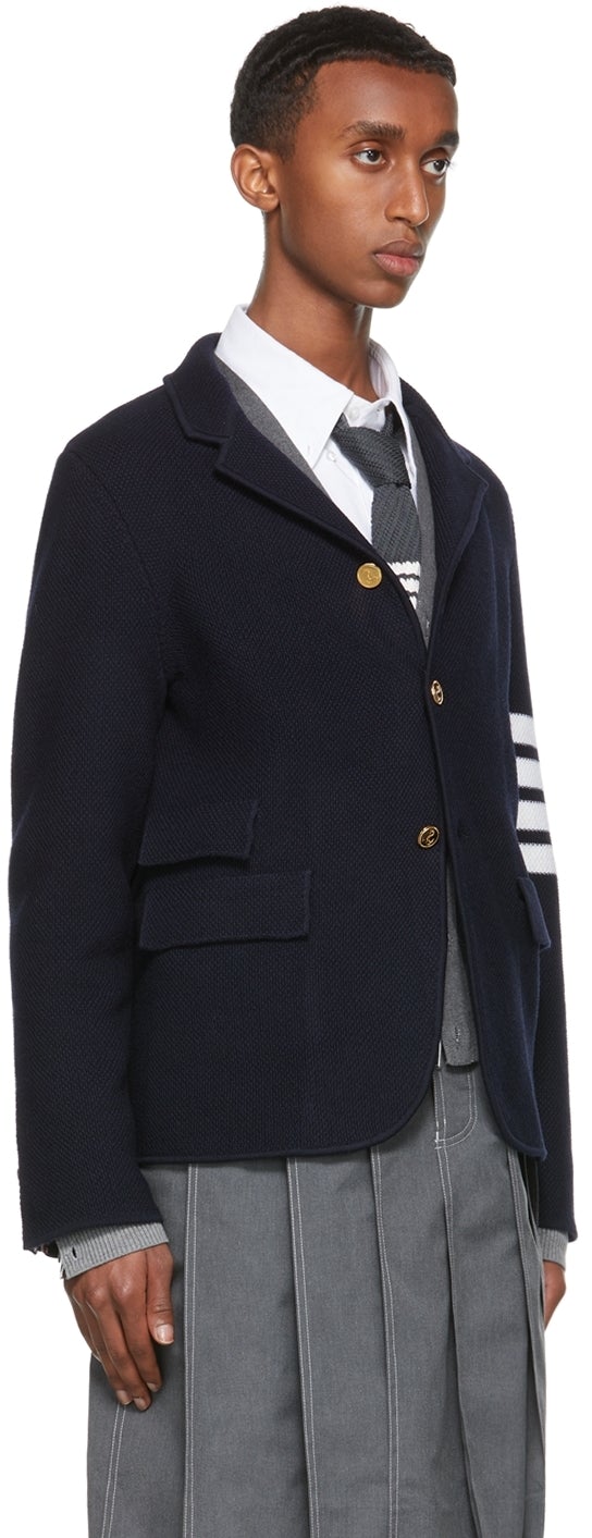 Thom Browne Navy 4-Bar Sack Sport Coat Blazer – BlackSkinny