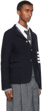 Thom Browne Navy 4-Bar Sack Sport Coat Blazer
