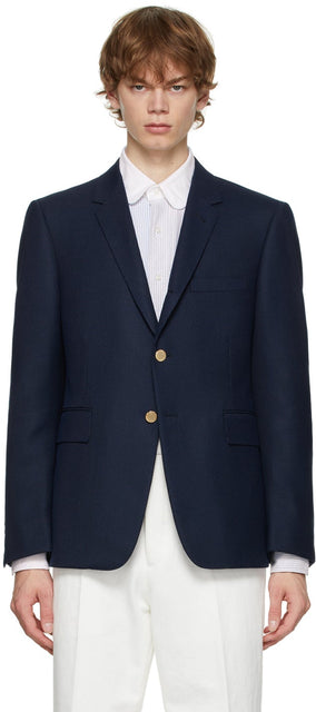 Thom Browne Navy Classic Sport Coat Blazer - Thom Browne Navy Classic Sport Coat Blazer - Thom Browne 해군 클래식 스포츠 코트 블레이저