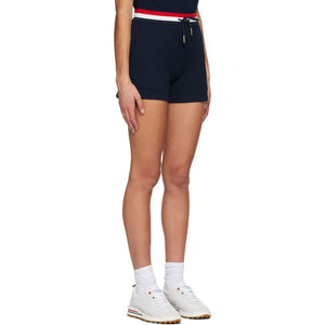 Thom Browne Navy Cotton Seersucker Shorts