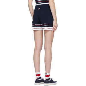 Thom Browne Navy Double Cricket Pin Tuck Shorts