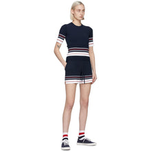 Thom Browne Navy Double Cricket Pin Tuck Shorts