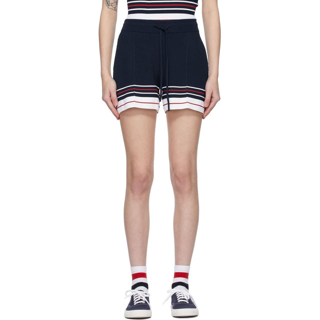 Thom Browne Navy Double Cricket Pin Tuck Shorts - Thom Browne Navy Double Cricket Pin Tuck Short - Thom Browne Navy Double Cricket Pin Tuck 반바지
