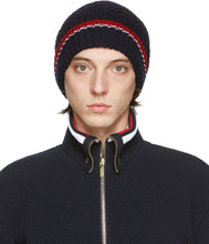 Thom Browne Navy Fine Merino Collaged Links RWB Beanie - Thom Browne Navy Fine Merino Collaged Links RWB Beanie - Thom Browne Navy Fine Merino Collaged Links RWB Beanie.