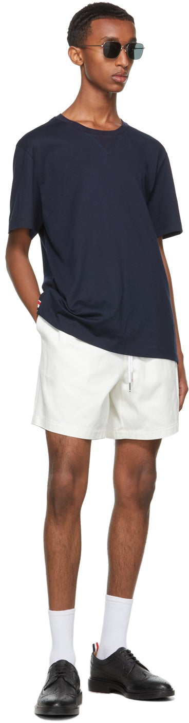 Thom Browne Navy Gusset RWB Tipping Stripe T-Shirt