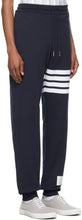 Thom Browne Navy Loopback 4-Bar Lounge Pants
