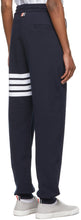 Thom Browne Navy Loopback 4-Bar Lounge Pants