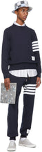 Thom Browne Navy Loopback 4-Bar Lounge Pants