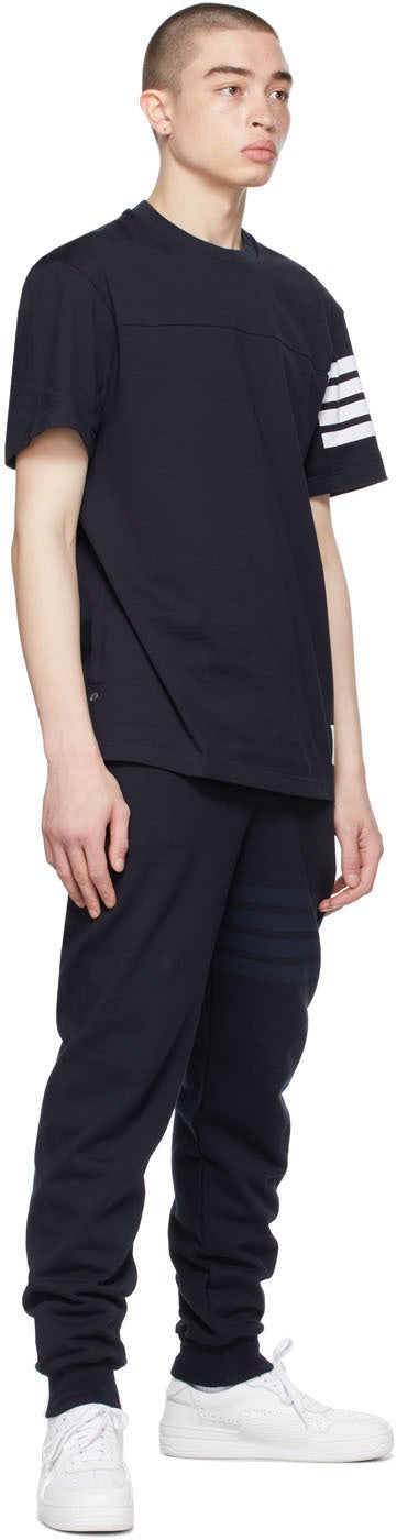 Thom Browne Navy Loopback 4-Bar Lounge Pants