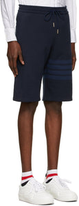 Thom Browne Navy Loopback 4-Bar Shorts