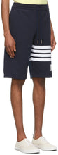 Thom Browne Navy Loopback 4-Bar Shorts