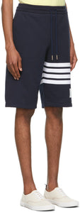 Thom Browne Navy Loopback 4-Bar Shorts