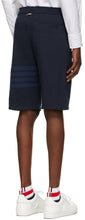 Thom Browne Navy Loopback 4-Bar Shorts