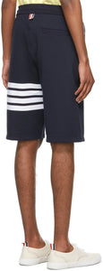 Thom Browne Navy Loopback 4-Bar Shorts